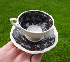 Vintage Demitasse Fine  Bone China AL-KA Bavaria Teacup & Saucer Floral Flower