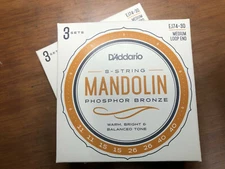 EJ74 D'Addario Mandolin Strings (2) 3 Packs (6 sets) Medium ~Free US Shipping~