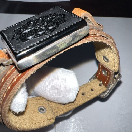 Pulsera CUERO MARRÓN Hombre/Mujer Pulsera GRABADA AQEEQ MARCO PLATEADO - Imagen 4 de 24