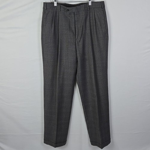 Bill Blass Menswear Suit Gray Wool 2 Button Plaid Sz 41R Business Career Formal - Picture 9 of 12
