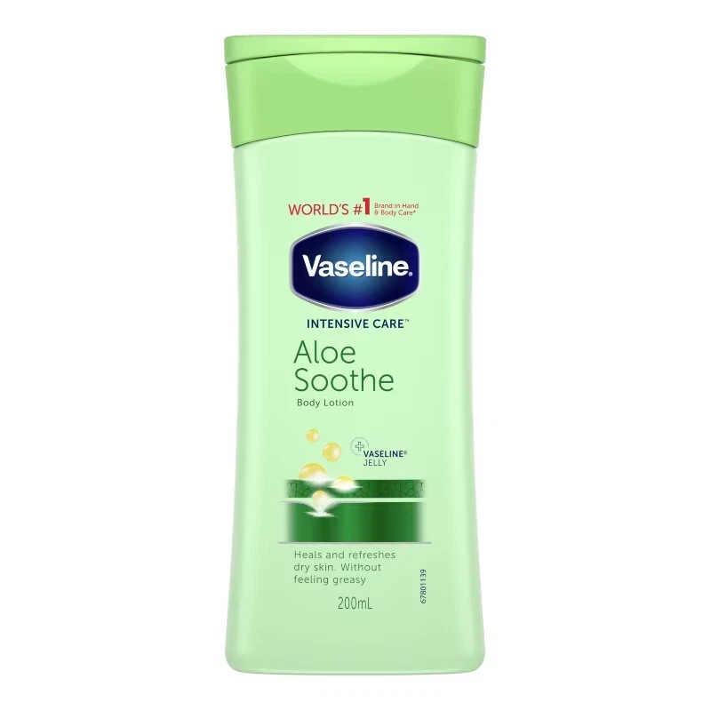 29,08€/L - 3x Vaseline Intensivpflege Body Lotion - Aloe Soothe - 200ml