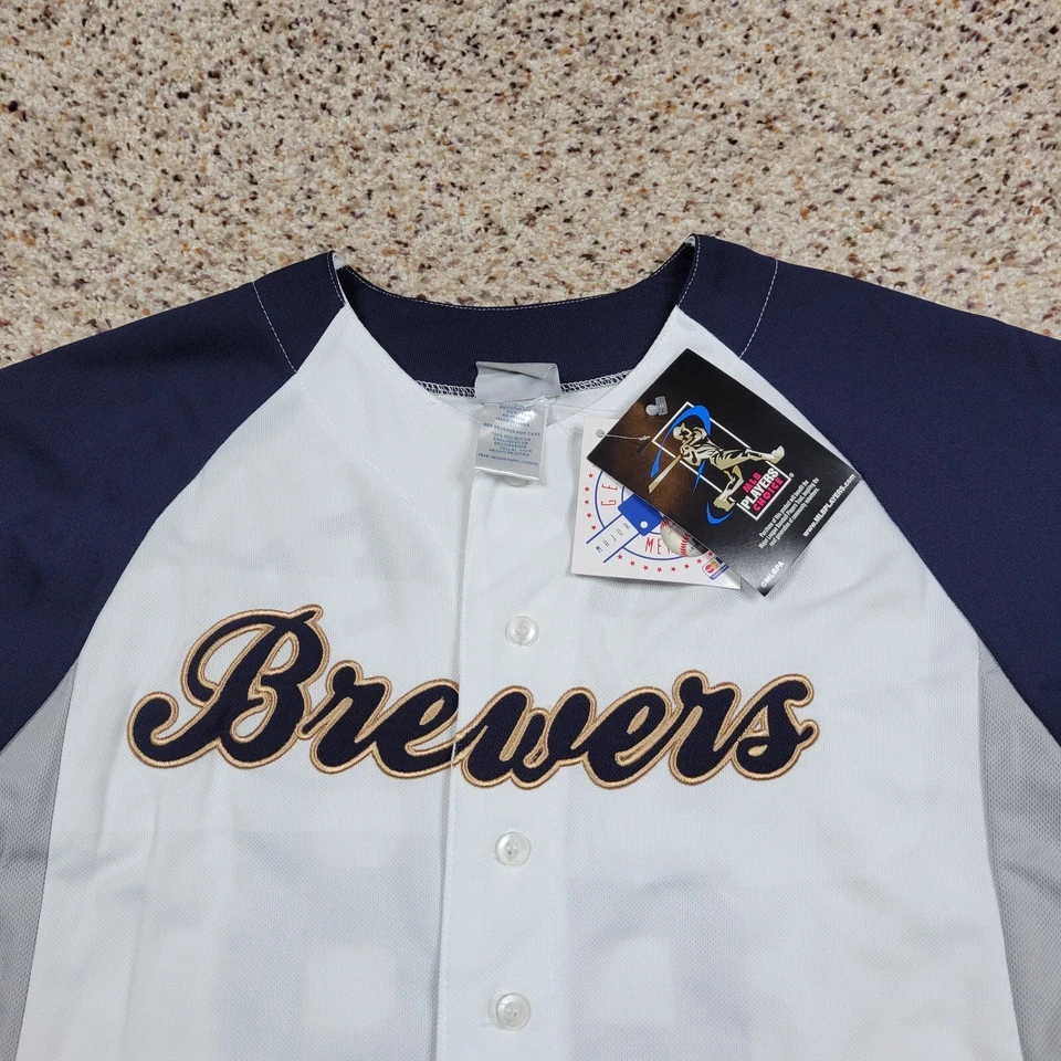 Camiseta deportiva de béisbol blanca de los Milwaukee Brewers Prince Fielder para niños XL 14-16 MLB A2* Foto 2 de 4