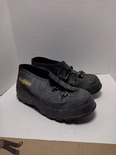 Mens Black Lacrosse Rubber Boots Overshoes Shoe Covers Slip Size 8