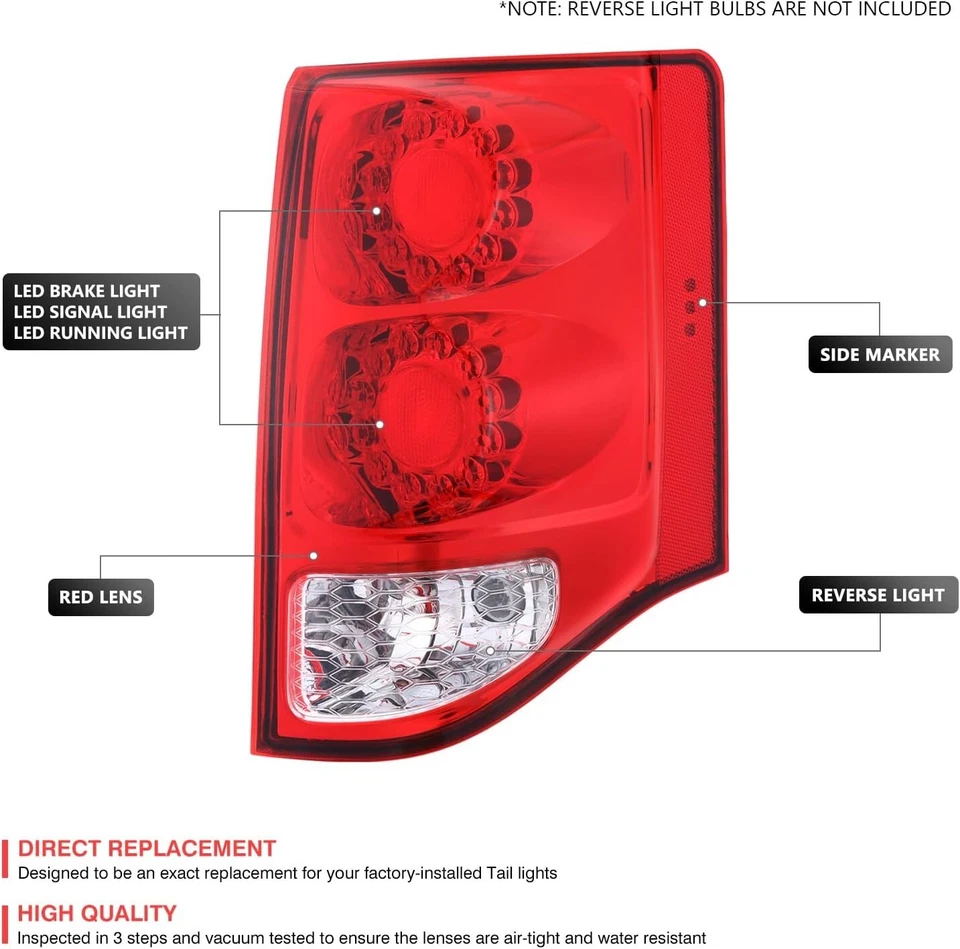 2011 - 2020 Right Side Led Tail Light Assembly For Dodge Grand Caravan - Image 2 of 4