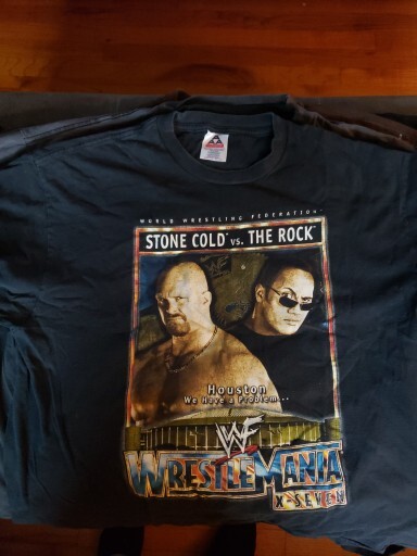 VINTAGE 2001 WWF Wrestlemania 17 OFFICIAL SHIRT SIZE Xl Rock