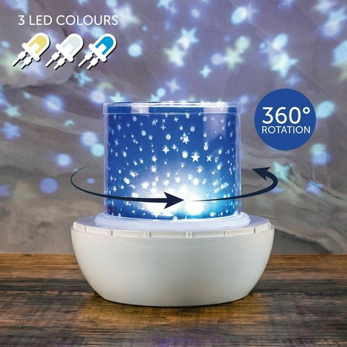 Proyector de Luz Nocturna LED 3 Colores, Estrella Giratoria/Cielo Nocturno Proyector Niños - Imagen 6 de 7