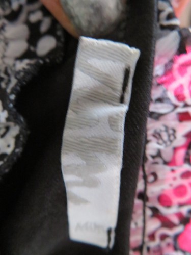 Mim size 8 retro 70s black and white dress ruched floral floaty lined Smock - Picture 8 of 8