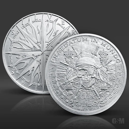 1 oz Pieces of Eight BU Silver Round