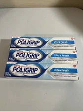 SUPER POLIGRIP Denture Adhesive Cream Ultra Fresh 2.40 oz (Pack of 3)