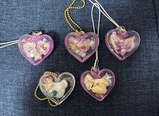 Set of 5 heart-shaped acrylic keychains