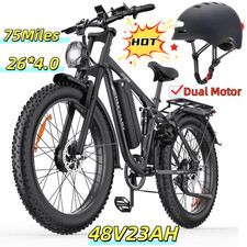 26 inch Dual Motor 160Nm Electric Bike 48V 23AH Fat Bike E-Mountainbike 75 Miles