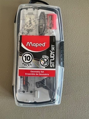 Maped Study Geometry 10 Piece Set - Advanced Student Kit - Precision Tools - ...