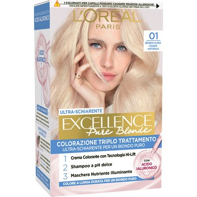 L'OREAL 6  PEZZI -  EXCELLENCE PURE BLONDE BIONDO ULTRA CHIARO NATURALE 01 36005