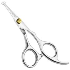 LILYS PET 5.0" Right-Handed Round-Tip Pet Grooming Scissors, Stainless Silver 