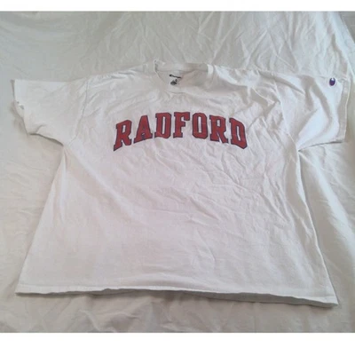 Champion Radford Highlanders T Shirt XL White with Red Spell Out NCAA - Image 1 of 4