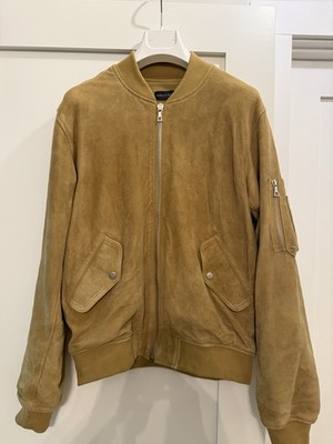 Men's Suede Bomber Jacket John Elliott Size XLarge  Tan