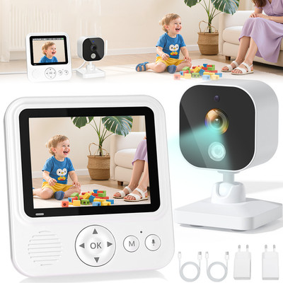 2.8 Zoll HD 720P LED Babyphone mit Kamera, Nachtsicht & Temperaturüberwachung