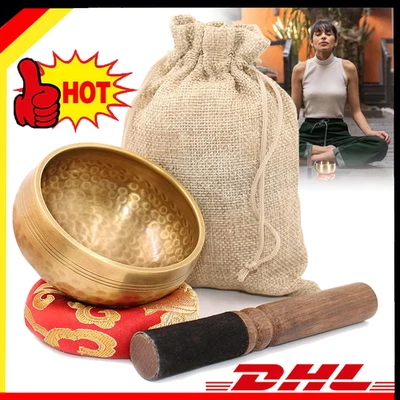 MARKENLOS Tibetische Klangschale Set F/Meditation Sound Chakra Healing Yoga Entspannung