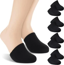 Jeyiour 4 Pairs Neoprene Toe Covers Warmers for Feet 4.72 x 3.94", black 
