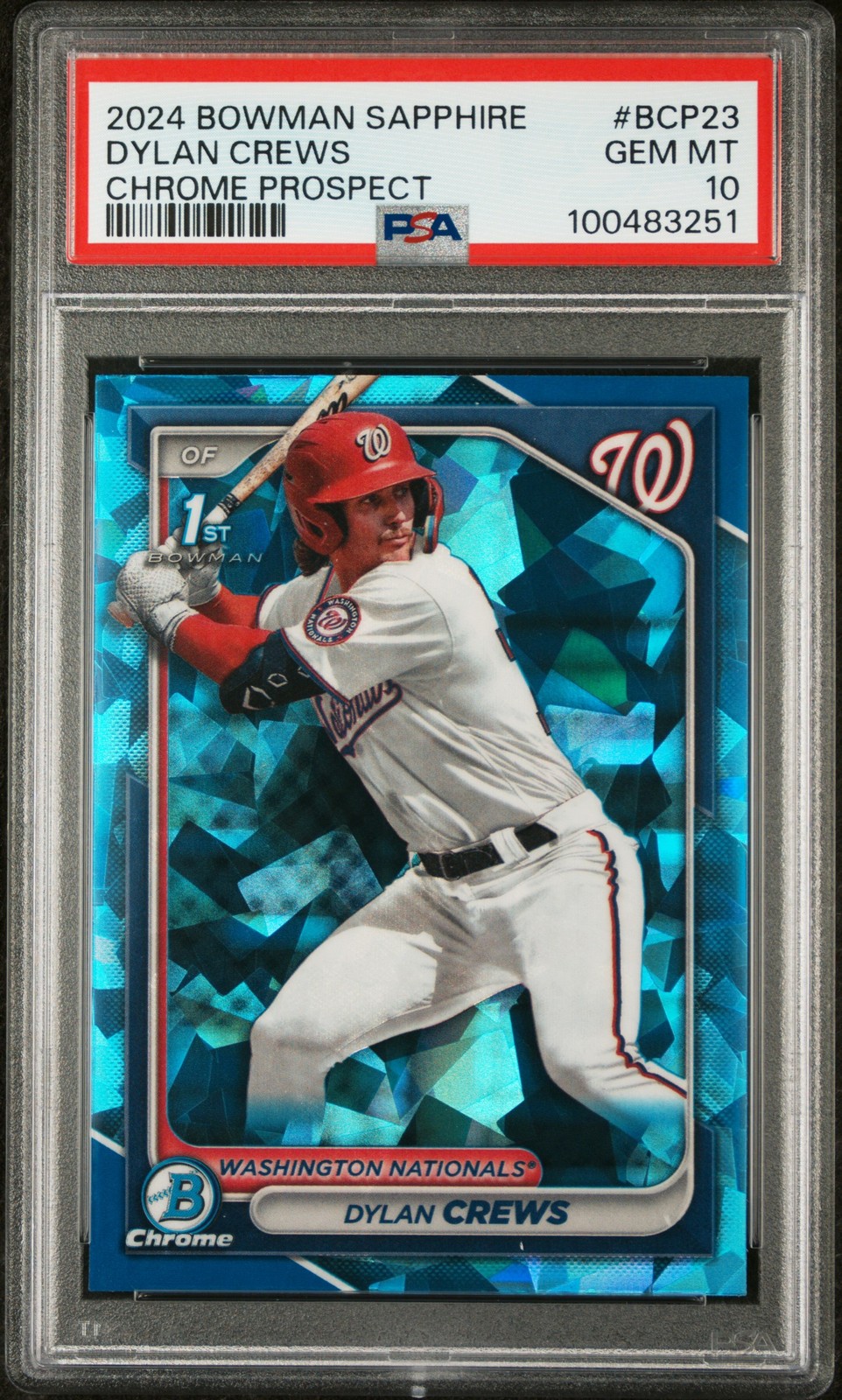 2024 BOWMAN SAPPHIRE ED CHROME PROSPECTS #BCP23 DYLAN CREWS PSA 10