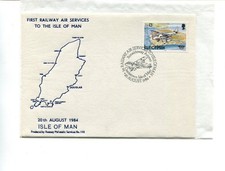 Isle of Man 1984 First Railway air services cover, RPS, No 198