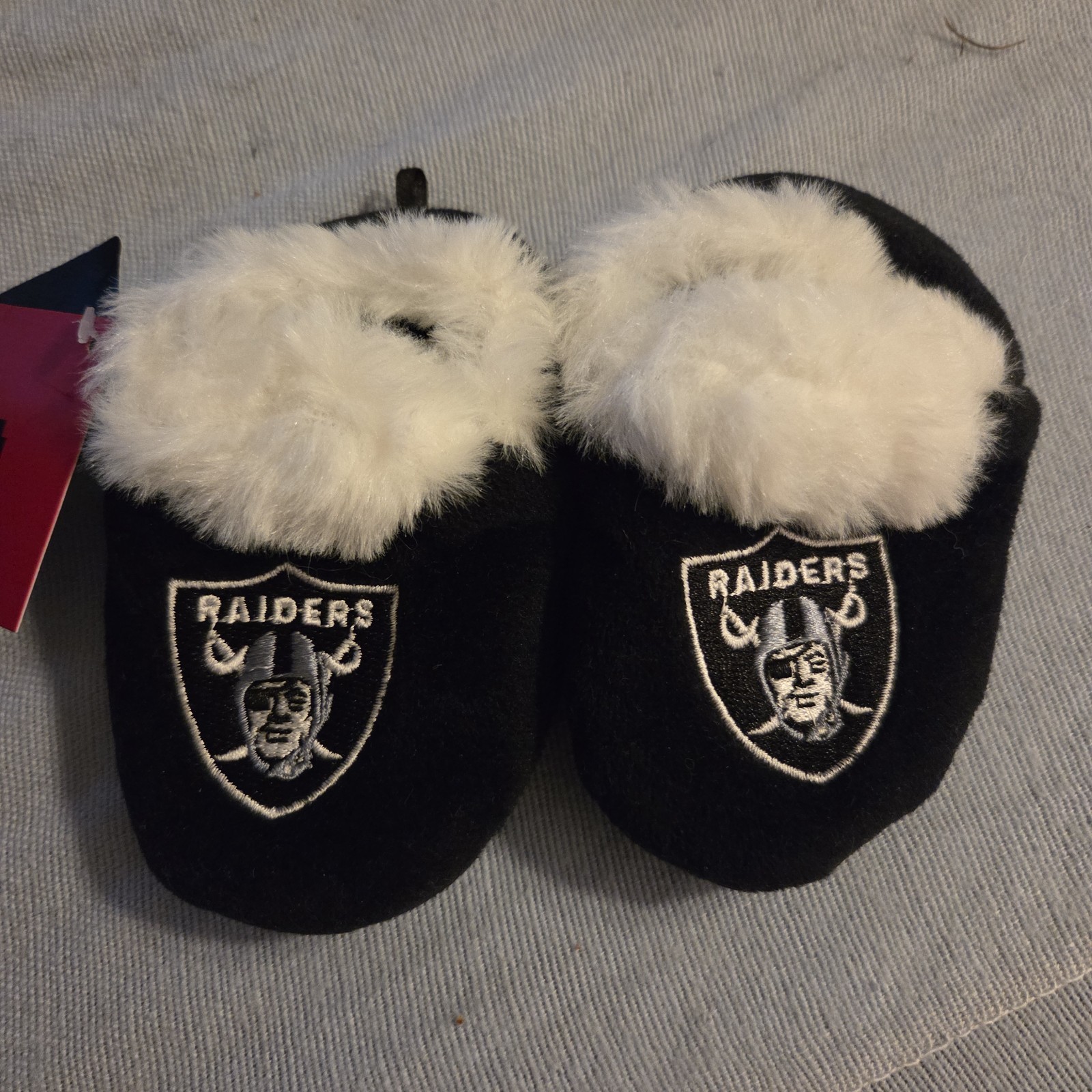 Baby/Infant Slipper/shoe/booties LOT 2 Pair. NFL football Raiders And Sneakers.