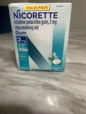 Nicorette 2 mg Nicotine Stop Smoking Aid White Ice Mint 160 Count Expires 7/2027