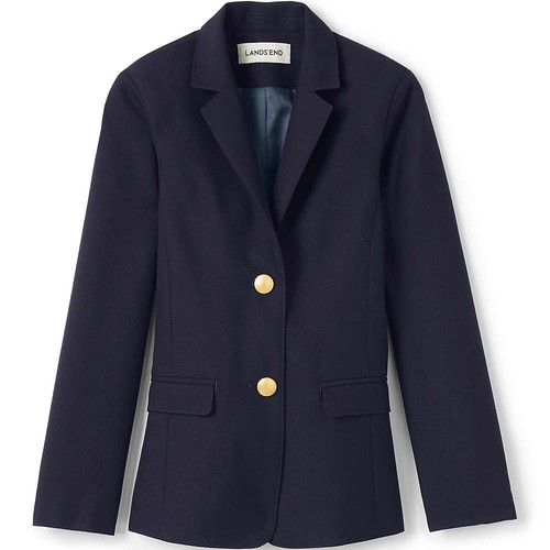 New Lands' End School Uniform Girls Hopsack Blazer Deep Navy Size 10