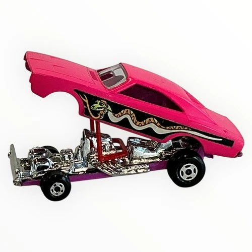 Vintage Matchbox Superfast 70 Dodge Dragster Pink Pop Up Body Lavender Base