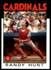 1986 Randy Hunt #218  Baseball Card (Topps)
