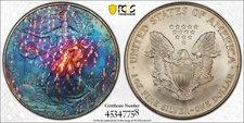 1996 Silver Eagle S$1 PCGS MS67 Monster Toning (PCGS TrueView)