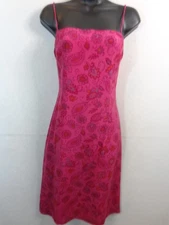 I.N.C. Dress Women's 8 Pink Blue 100% Silk Spaghetti Strap Shift