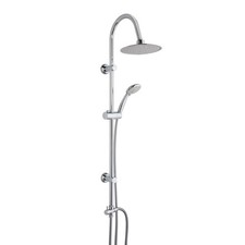 Overhead Shower with Handset Rigid Riser Complete Kit Rainfall Head - Chrome