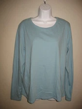 Time and Tru Long Sleeve Tee Shirt Sz XXL 20 Light Blue Crew Neck Womens