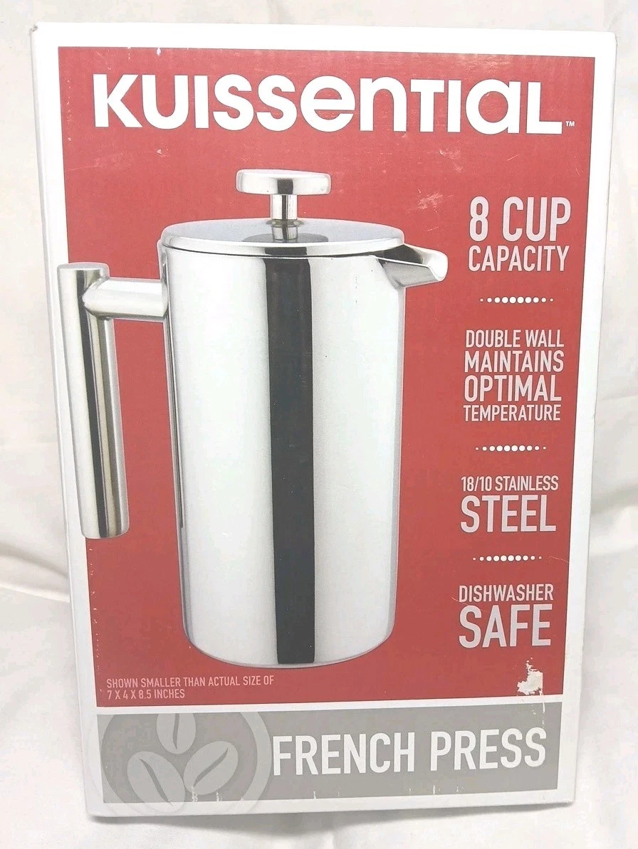 Kuissential French Press Stainless Steel Coffee Pot Maker Double Wall Insulated
Opens in a new windo