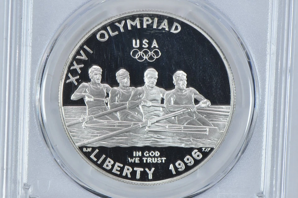 1996-P Olympic Rowing Commemorative Silver Dollar PR69 DCAM PCGS *2956 - Image 3 of 4