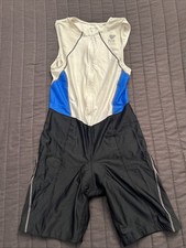 Mens Tyr Blue Black Cycling Kit Triathlon Tri Suit Skinsuit Size XL