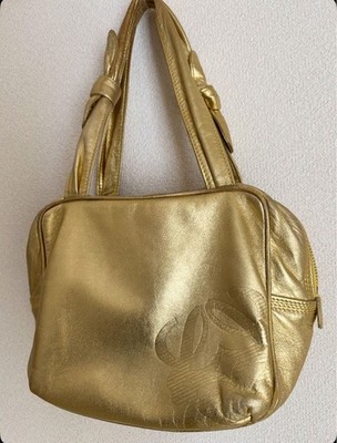 Loewe Anagram Gold Leather Hand Bag Tote Bag