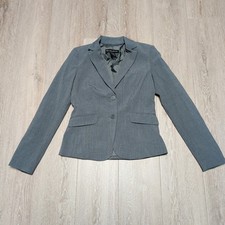 New York  Company Gray Stretch Two Button Professional Blazer Jacket Womens 2