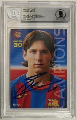 Lionel Messi #35 Megacracks REPRINT Card Rookie AUTHENTIC Signed