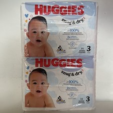 2 Pack Huggie Snuggle And Dry Size 3 34 diapers each pack 