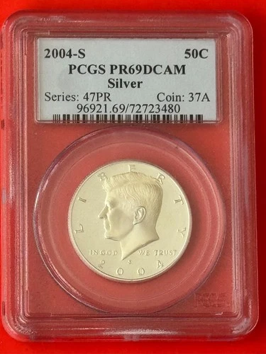 2004-S Kennedy Silver Half Dollar 50C PCGS PR69DCAM - Silver