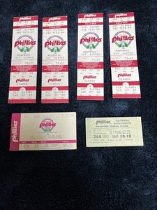 Lot of 6 Philadelphia Phillies Vintage Ticket Stubs 1970’s-1987 MLB Baseball