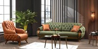 Sofagarnitur 3+1 Sitzer Gruppe Sofa Sessel Chesterfield Sofas Couch Set Luxus