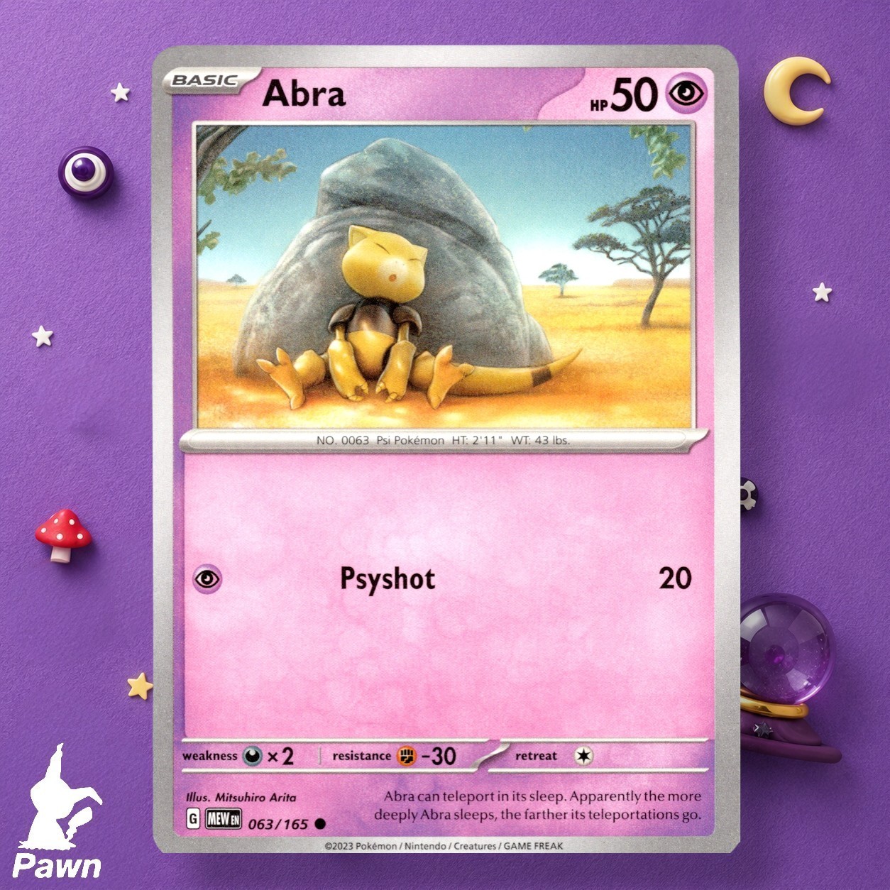 Abra 63/165 151 Pokemon TCG Card NM