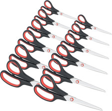 Scissors All Purpose for Office Heavy Duty, 8" Scissors Bulk Pack of 12 for Home