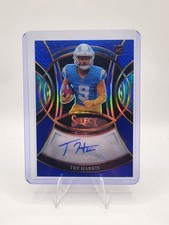 2025 Panini Select Tre Harris Auto Blue /149 RC Chargers