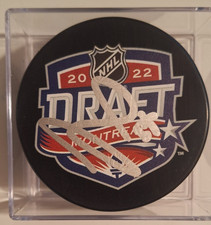 David Jiricek Philadelphia Flyers 2022 Draft Signed Puck