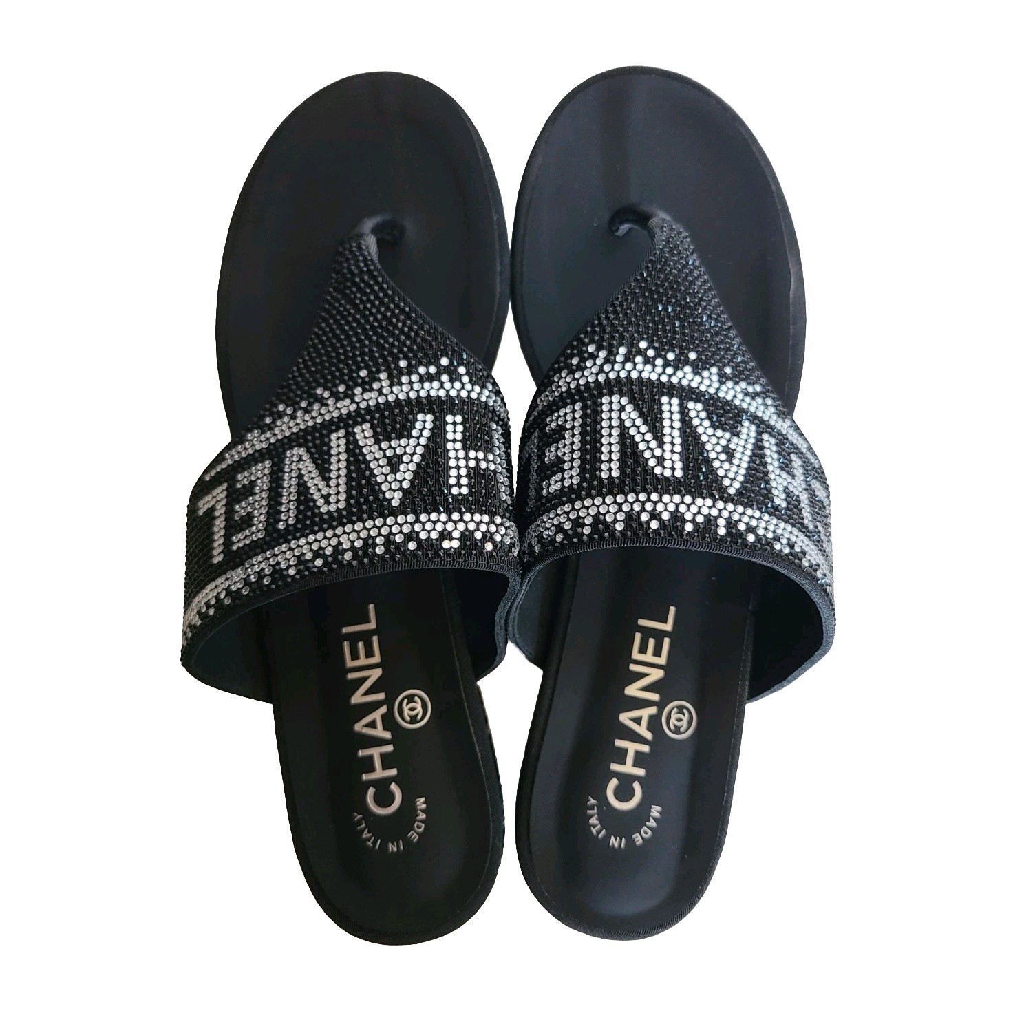 CHANEL Black Silver Crystal Shades Stylish Comfortable Sunglasses