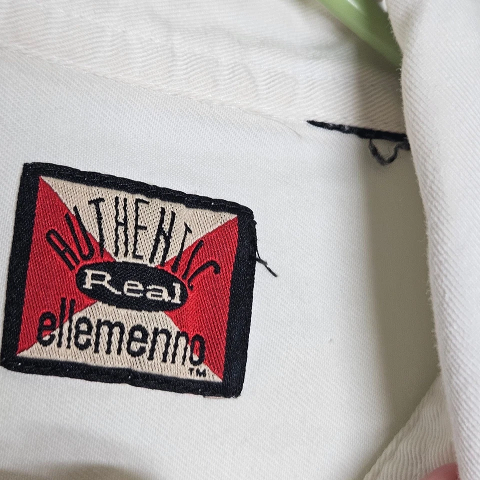 Camisa Blusa Top Mujer Ellemenno Blanca Cremallera Manga Corta Western M Corta Años 90 Foto 3 de 4